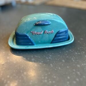 Vintage Omnibus China Butter Dish